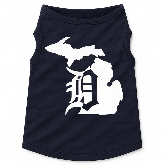 Michigan Mitten Old English D Detroit Doggie Tank