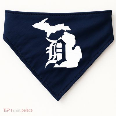 Michigan Mitten Old English D Detroit USA-Made Doggie Bandana