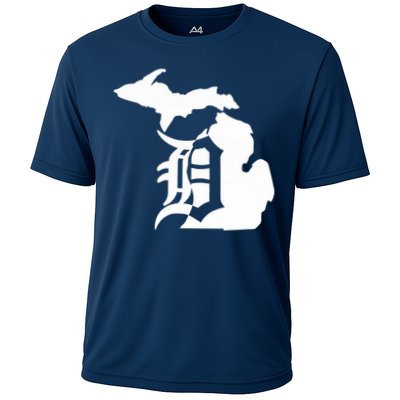 Michigan Mitten Old English D Detroit Performance Shirt