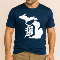 Michigan Mitten Old English D Detroit Cooling Performance Crew T-Shirt