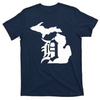 Michigan Mitten Old English D Detroit T-Shirt