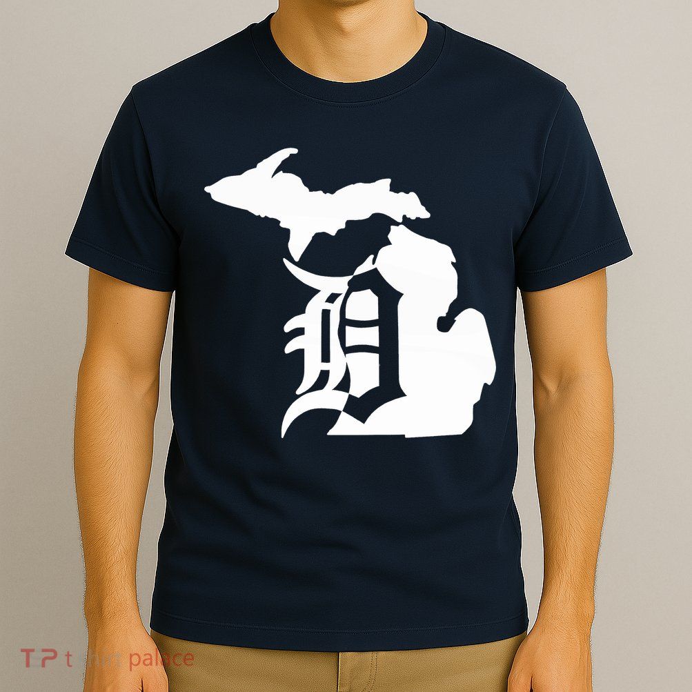 Michigan Mitten Old English D Detroit T-Shirt