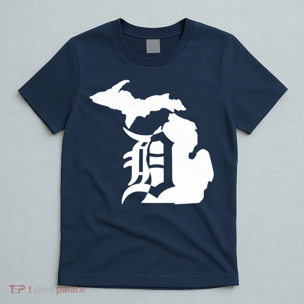 Michigan Mitten Old English D Detroit T-Shirt