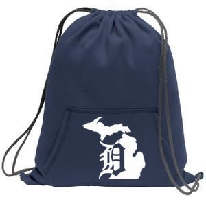 Michigan Mitten Old English D Detroit Sweatshirt Cinch Pack Bag