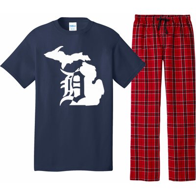 Michigan Mitten Old English D Detroit Pajama Set