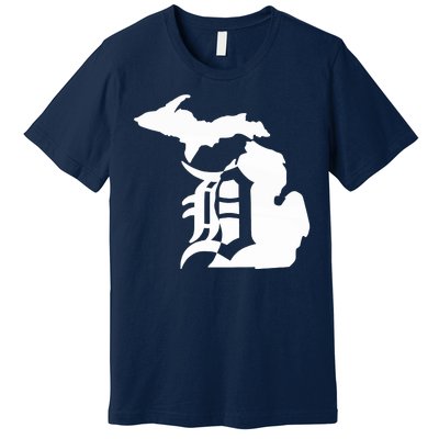 Michigan Mitten Old English D Detroit Premium T-Shirt