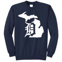 Michigan Mitten Old English D Detroit Tall Sweatshirt