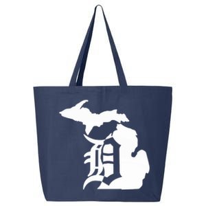 Michigan Mitten Old English D Detroit 25L Jumbo Tote