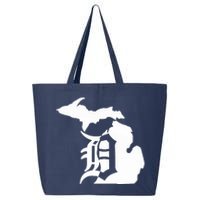 Michigan Mitten Old English D Detroit 25L Jumbo Tote