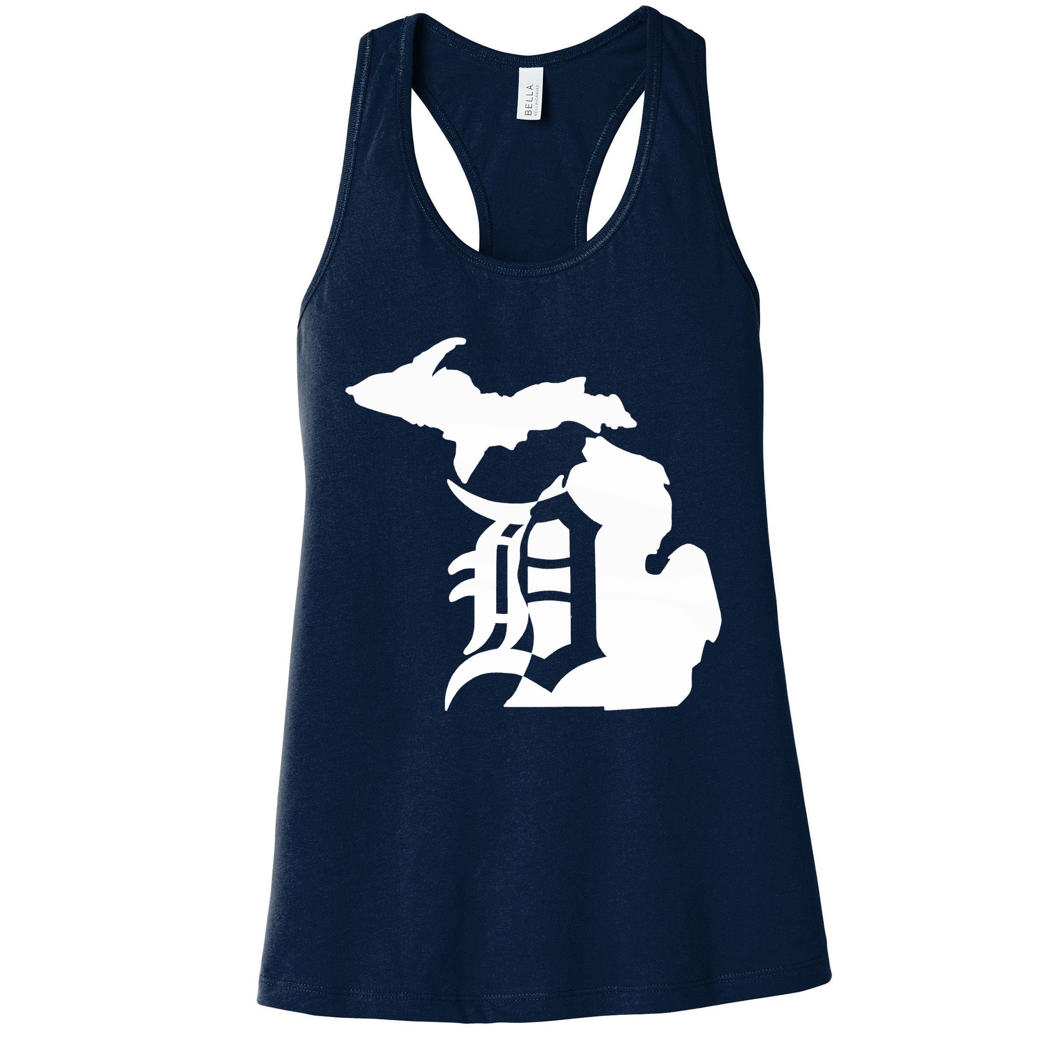 Michigan Mitten Old English D Detroit Womens Tank Top