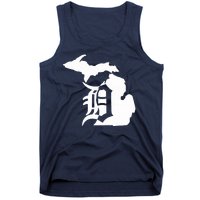 Michigan Mitten Old English D Detroit Tank Top