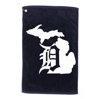 Michigan Mitten Old English D Detroit Golf Towel
