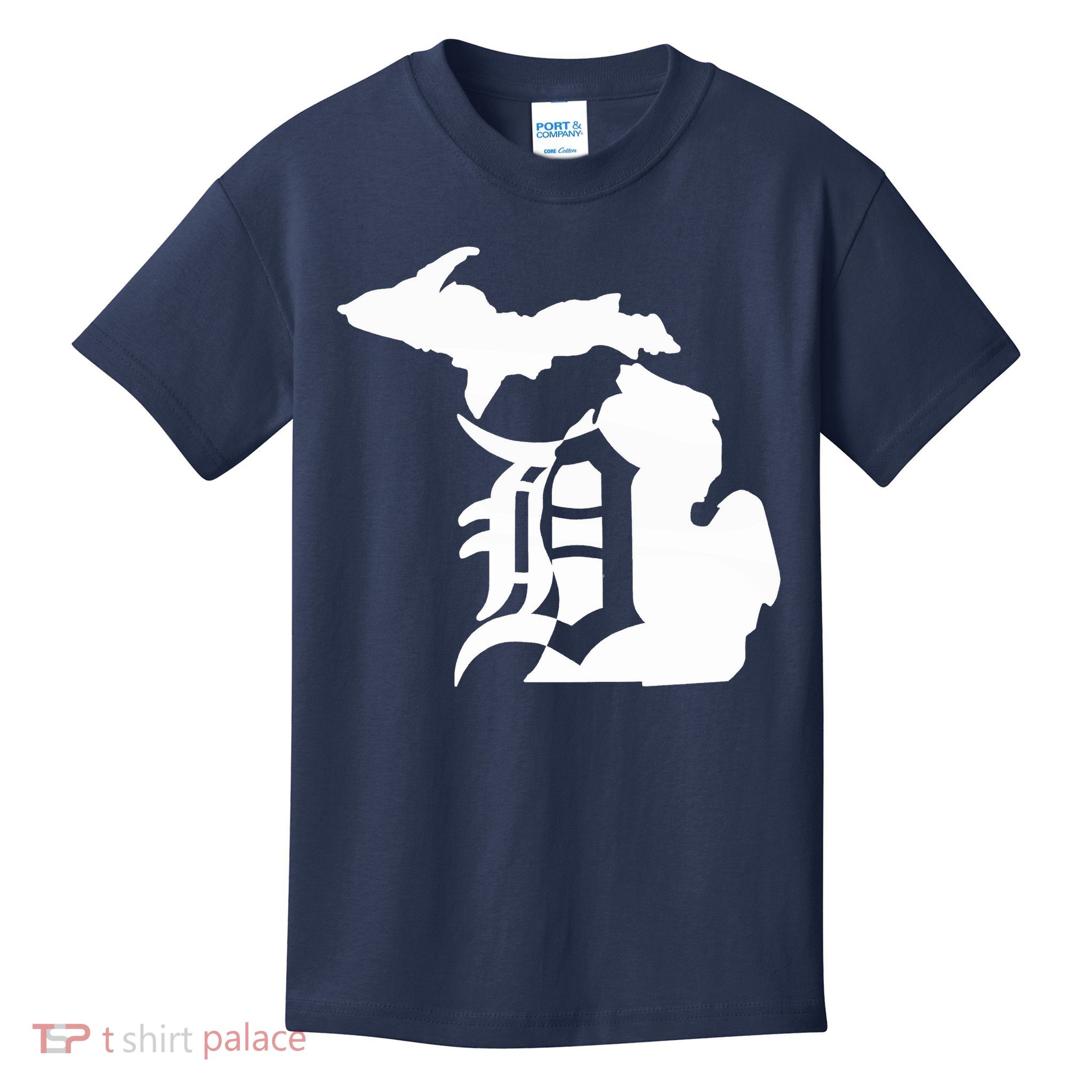 Michigan Mitten Old English D Detroit Kids T-Shirt