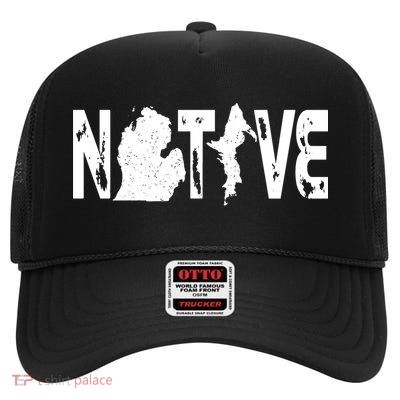 Michigan Native High Crown Mesh Back Trucker Hat