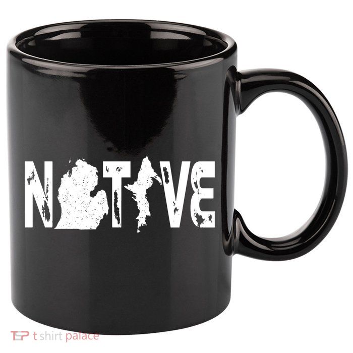 Michigan Native 11oz C Handle Ceramic Mug