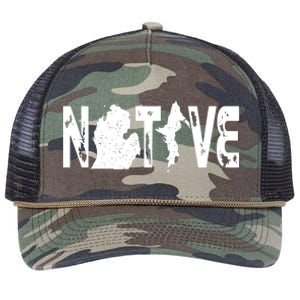 Michigan Native Retro Rope Trucker Hat Cap