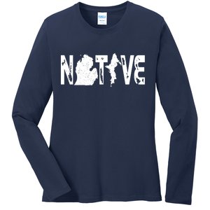 Michigan Native Ladies Long Sleeve Shirt