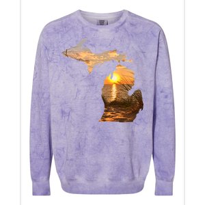 Michigan Sunset Lake Colorblast Crewneck Sweatshirt