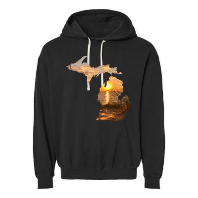 Michigan Sunset Lake Garment-Dyed Fleece Hoodie