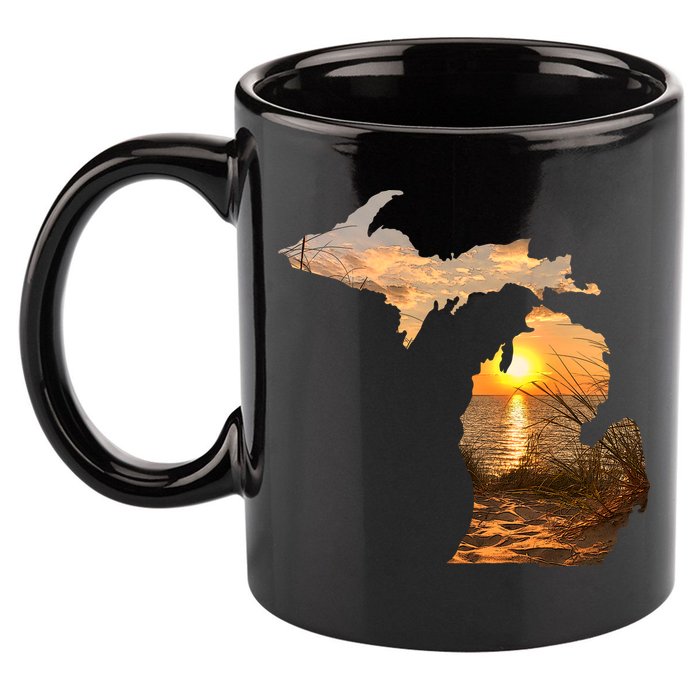 Michigan Sunset Lake 11oz C Handle Ceramic Mug