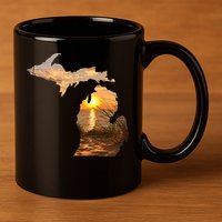 Michigan Sunset Lake 11oz C Handle Ceramic Mug