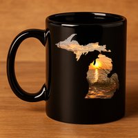 Michigan Sunset Lake 11oz C Handle Ceramic Mug