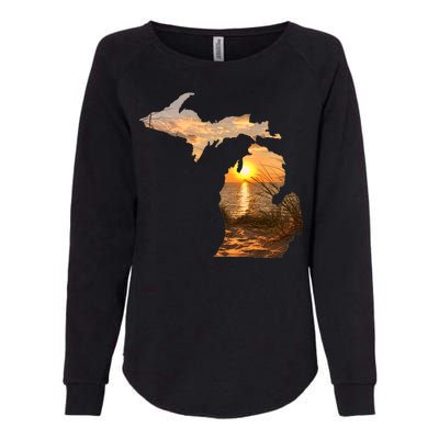 Michigan Sunset Lake Womens California Wash Sweatshirt