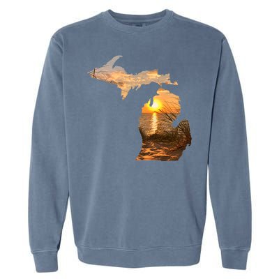 Michigan Sunset Lake Garment-Dyed Sweatshirt