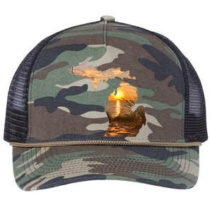 Michigan Sunset Lake Retro Rope Trucker Hat Cap