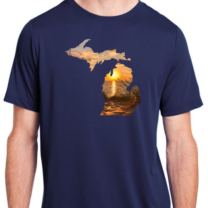 Michigan Sunset Lake Adult ChromaSoft Performance T-Shirt