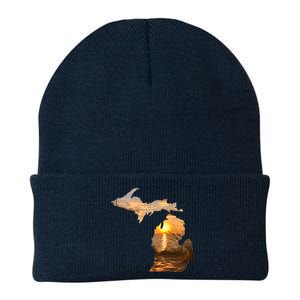 Michigan Sunset Lake Knit Cap Winter Beanie