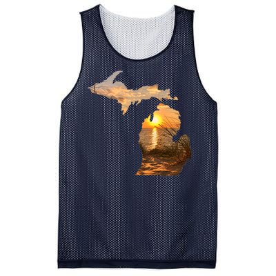 Michigan Sunset Lake Mesh Reversible Basketball Jersey Tank