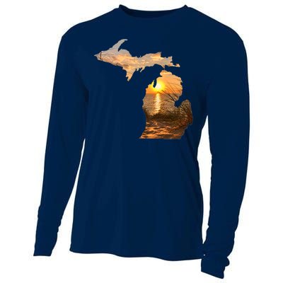 Michigan Sunset Lake Cooling Performance Long Sleeve Crew