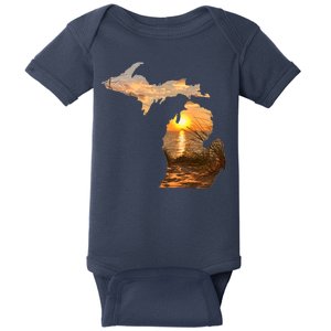 Michigan Sunset Lake Baby Bodysuit