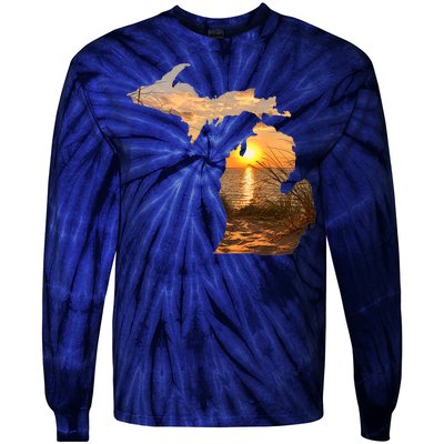 Michigan Sunset Lake Tie-Dye Long Sleeve Shirt