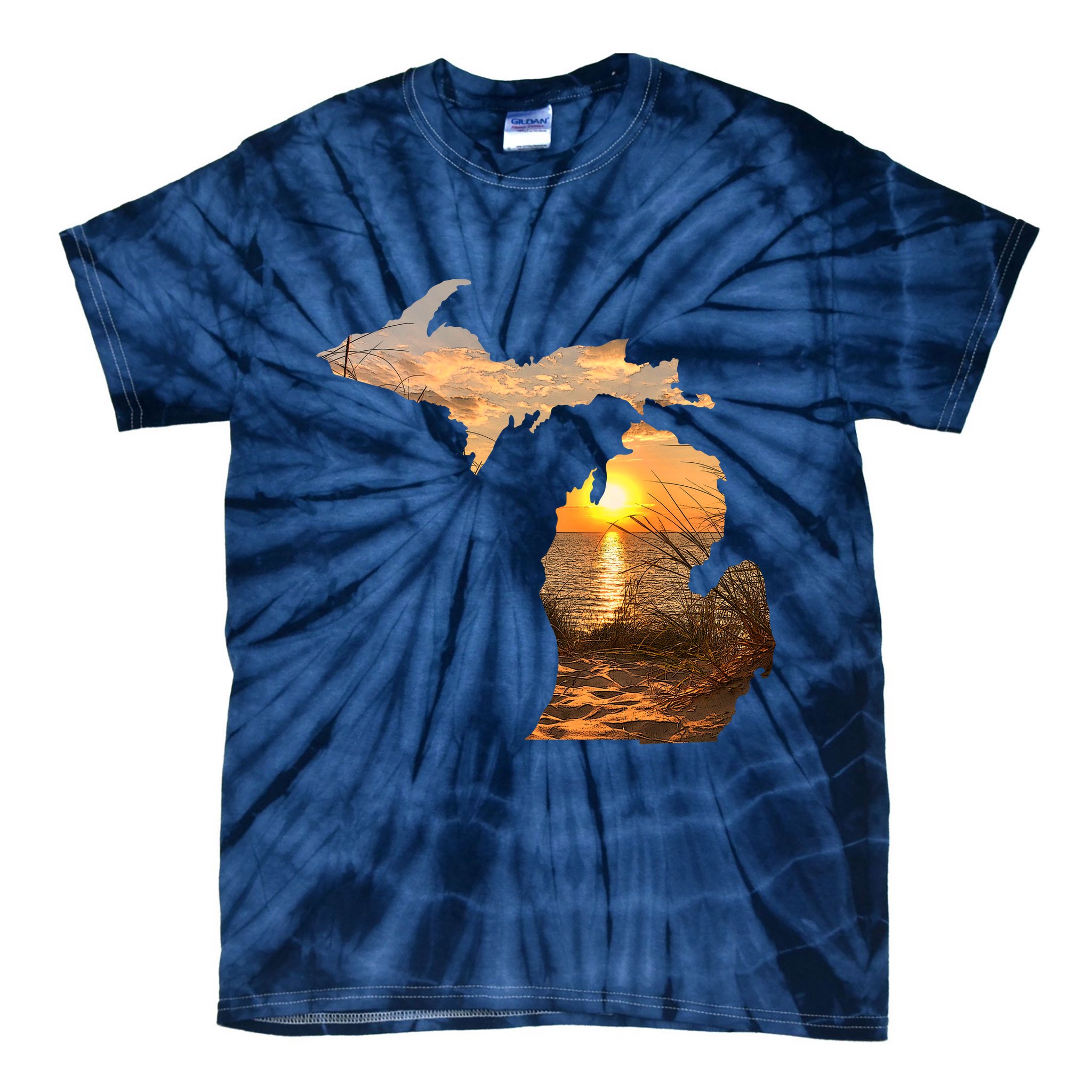 Michigan Sunset Lake Tie-Dye T-Shirt
