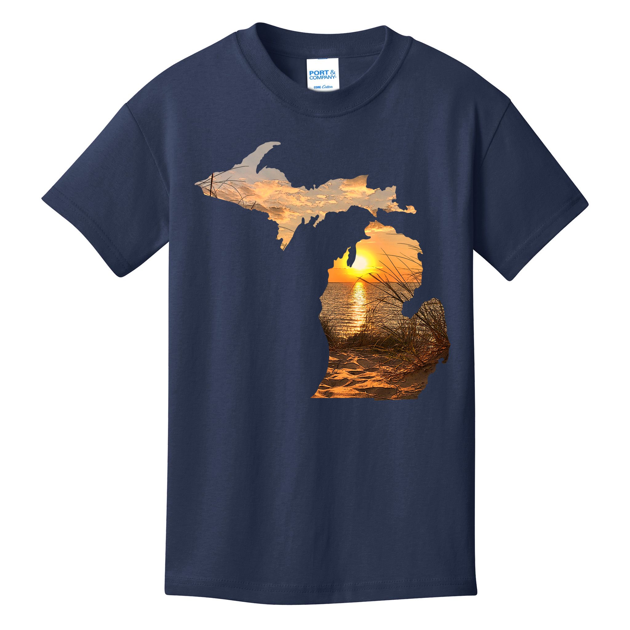 Michigan Sunset Lake Kids T-Shirt