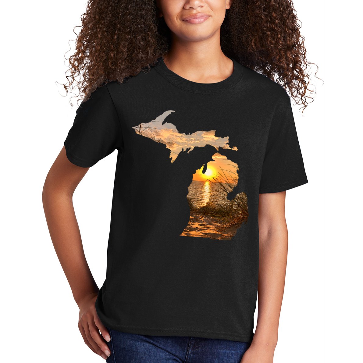 Michigan Sunset Lake Kids T-Shirt