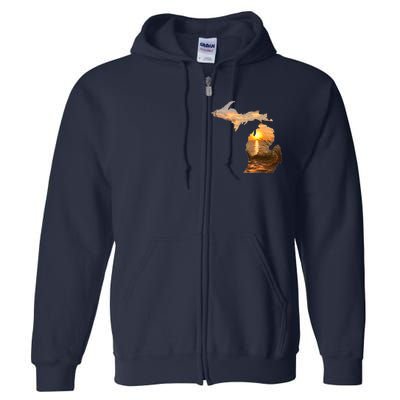 Michigan Sunset Lake Full Zip Hoodie