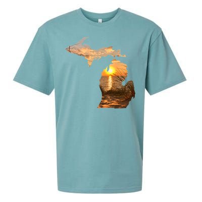 Michigan Sunset Lake Sueded Cloud Jersey T-Shirt