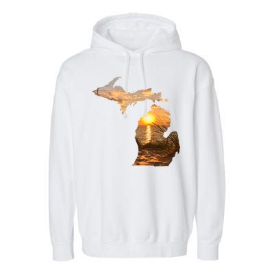 Michigan Sunset Lake Garment-Dyed Fleece Hoodie