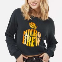 Micro Brew Matching Design Cropped Pullover Crew