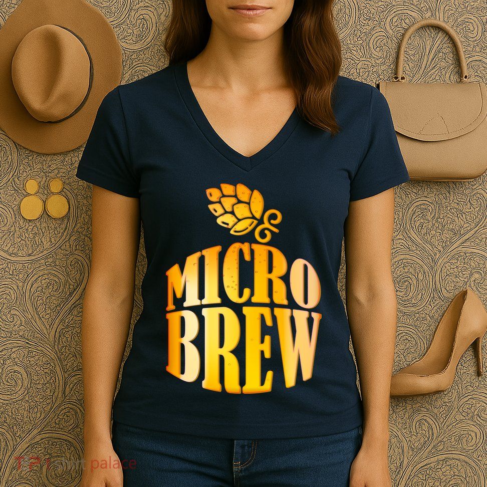 Micro Brew Matching Design Women's V-Neck T-Shirt