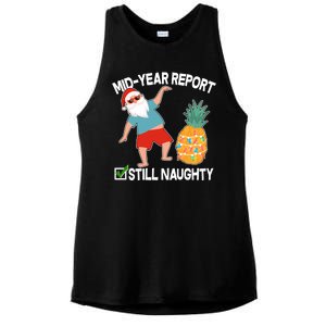 Mid Year Report Still Naughty Christmas In July Vacation Santa Ladies PosiCharge Tri-Blend Wicking Tank