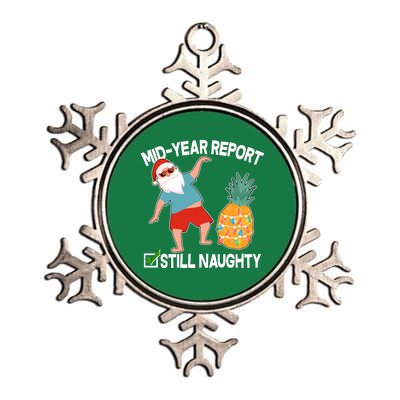 Mid Year Report Still Naughty Christmas In July Vacation Santa Metallic Star Ornament