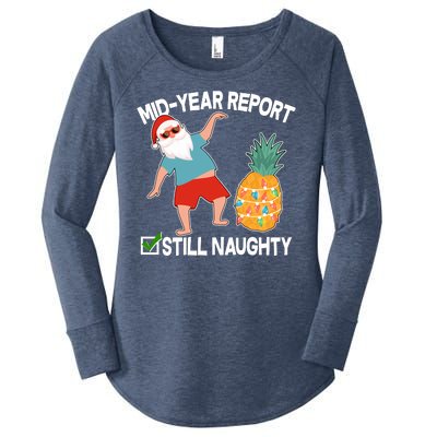 Mid Year Report Still Naughty Christmas In July Vacation Santa Women's Perfect Tri Tunic Long Sleeve Shirt