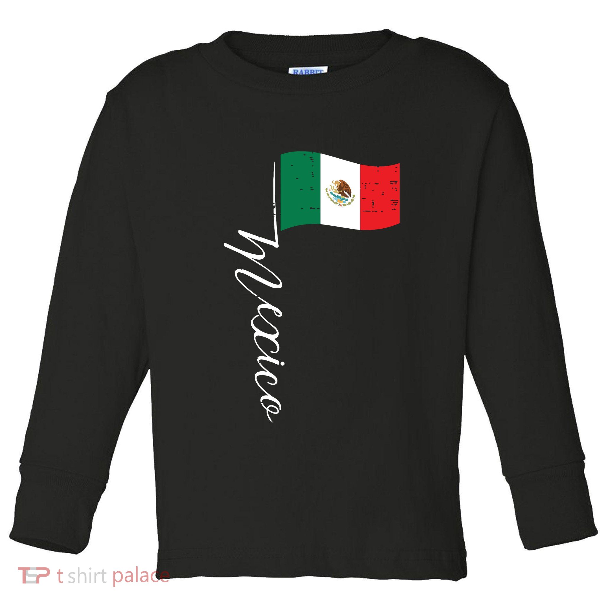 Mexican Independence Day Mexico Flag Vintage Toddler Long Sleeve Shirt