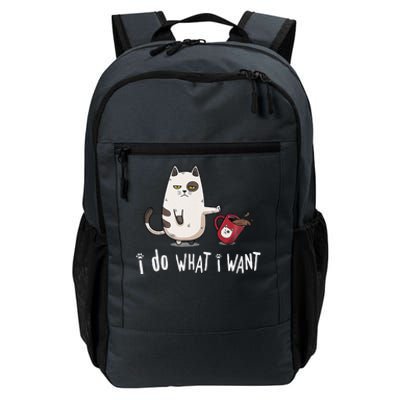 Meow I Do What I Want Vintage Black Cat Red Cup Funny My Cat Daily Commute Backpack