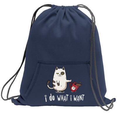 Meow I Do What I Want Vintage Black Cat Red Cup Funny My Cat Sweatshirt Cinch Pack Bag