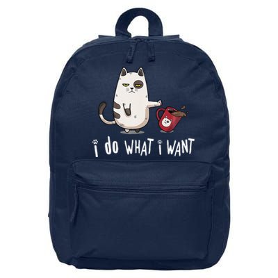 Meow I Do What I Want Vintage Black Cat Red Cup Funny My Cat 16 in Basic Backpack